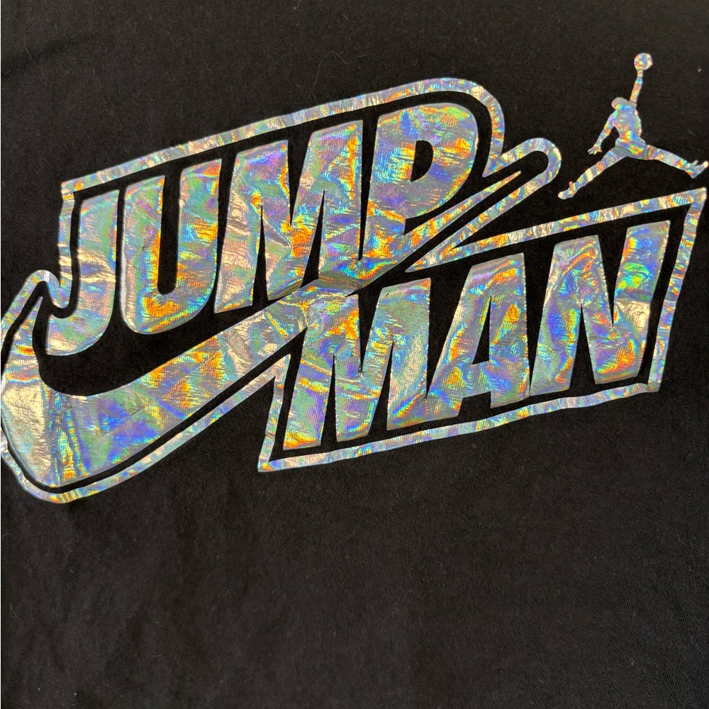 Nike Jordan Jumpman Holographic Tee Kids 7 Black Short Sleeve - Picture 2 of 7